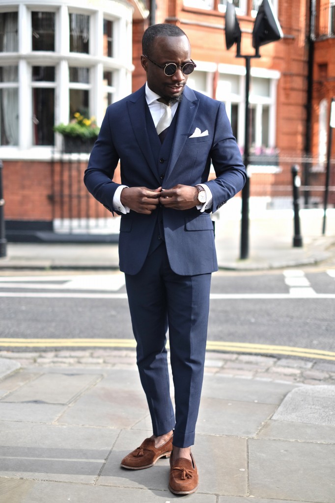 suit with loafers wedding