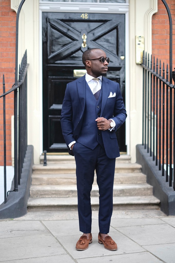 Navy suit wedding guest sale