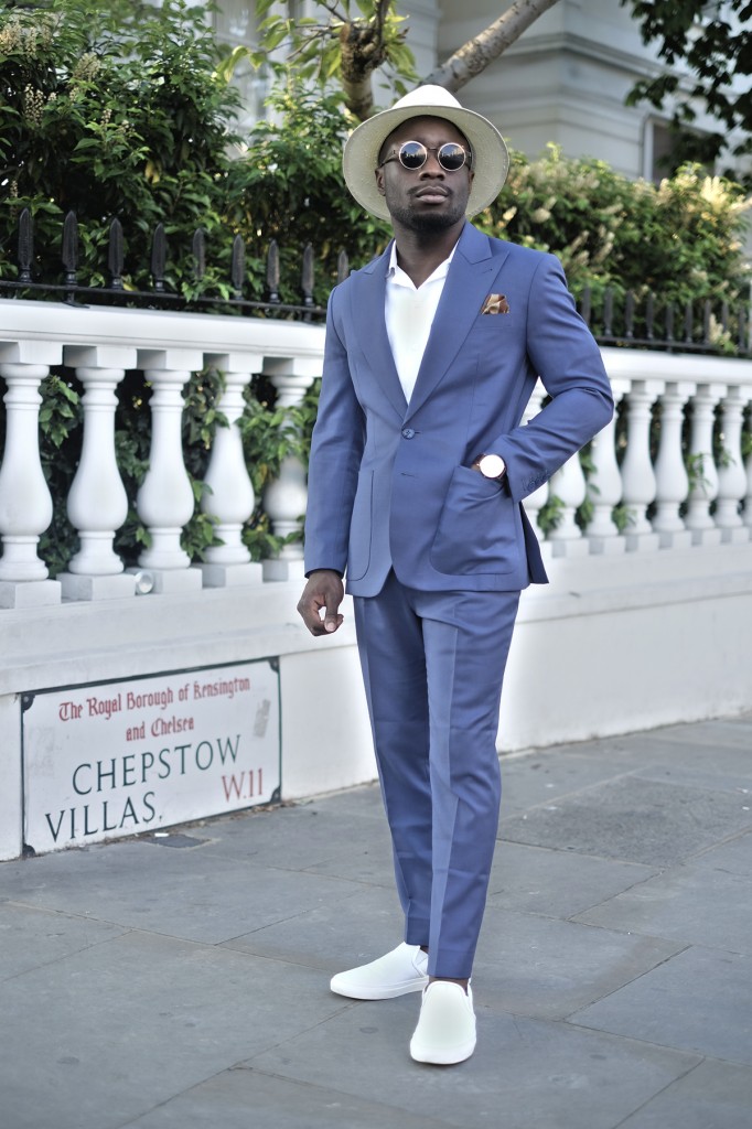 gentle blue: relaxing your two piece suit