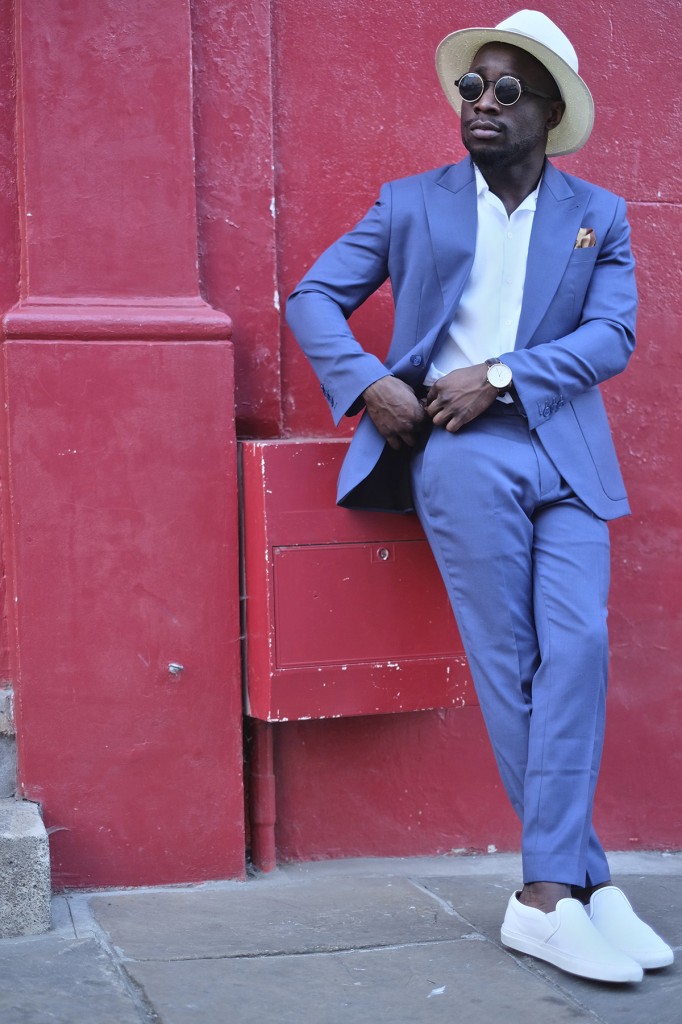 gentle blue: relaxing your two piece suit