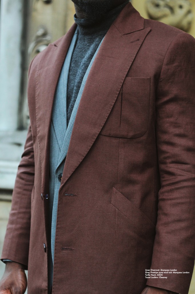 linen overcoat